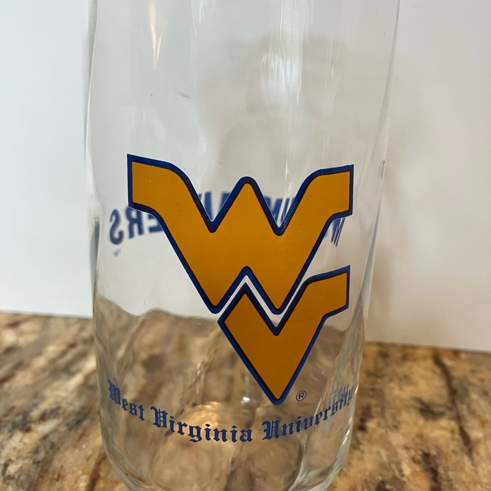 West Virginia University Glass Tumbler - Yellow and Blue